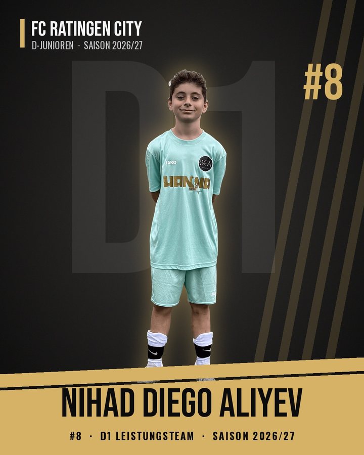 Nihad Diego Aliyev, Rückennummer 8, D-Junioren I FC Ratingen City